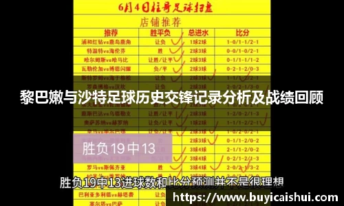 黎巴嫩与沙特足球历史交锋记录分析及战绩回顾